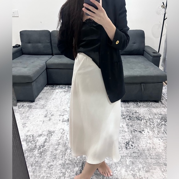 NWT JOHNNY WAS Calme Asymmetrical A-Line Luxury Silky Midi Skirt, Size S/M - Picture 1 of 15